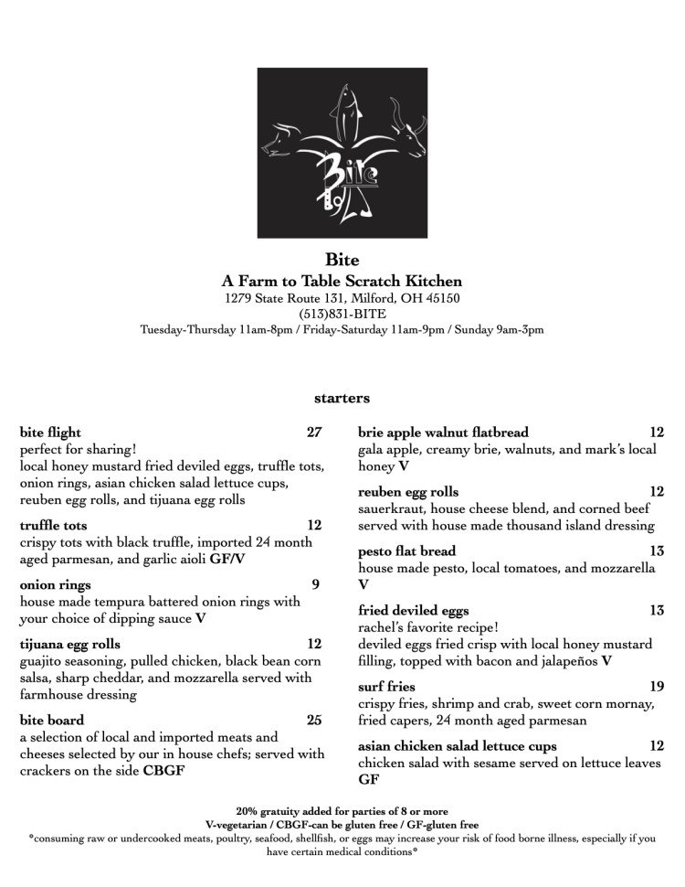 Menu – Bite Restaurant