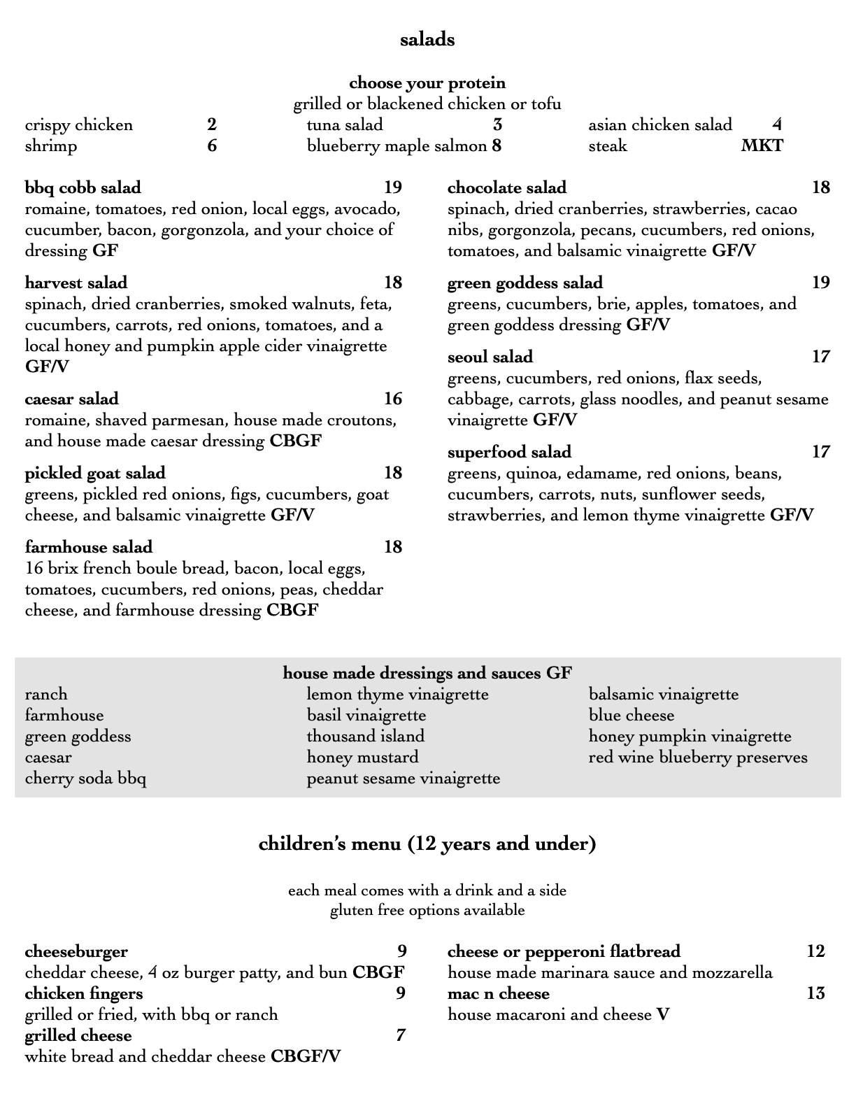 Menu – Bite Restaurant