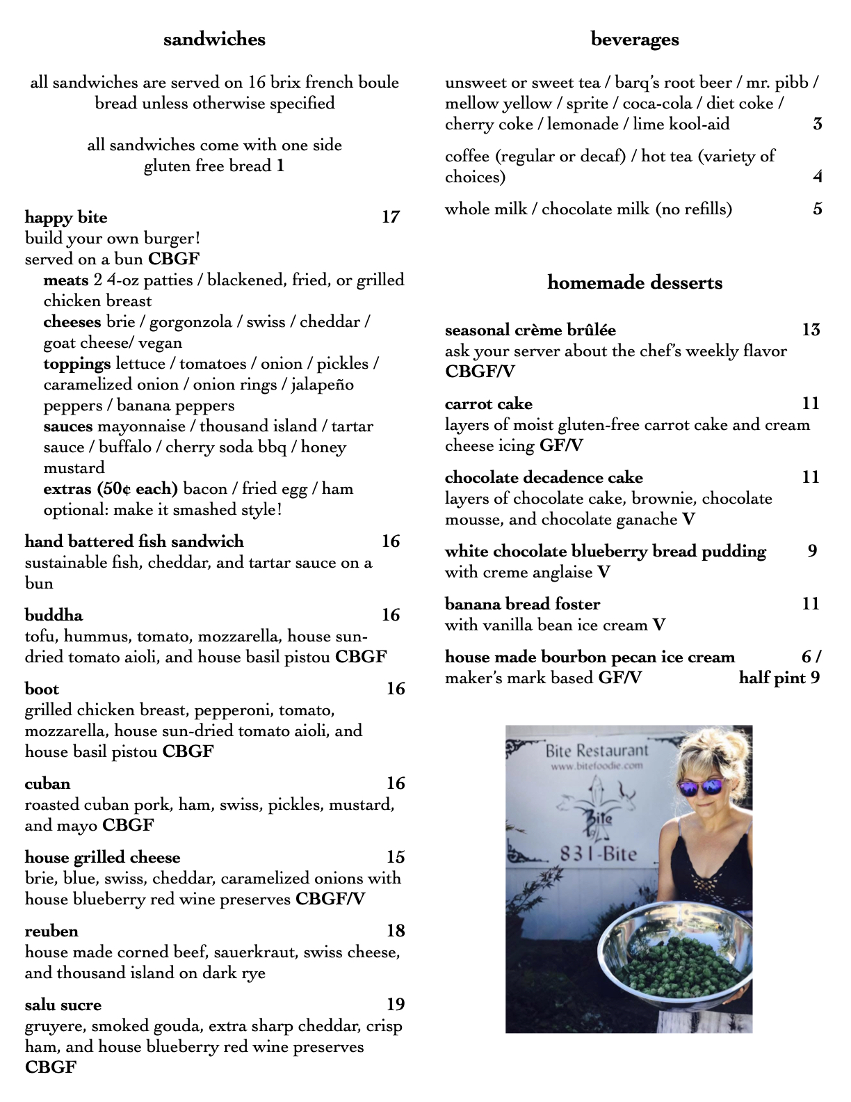 Menu – Bite Restaurant