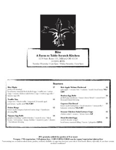 Menu – Bite Restaurant